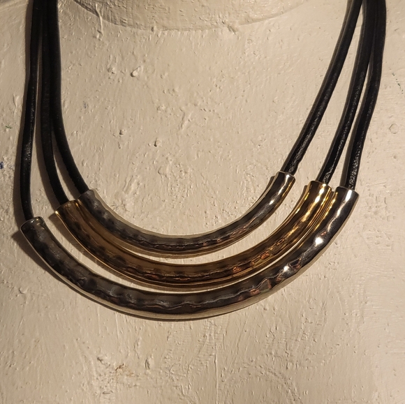 NWT Jules B Elegant Gold and Silver Bar  Necklace - Picture 1 of 7